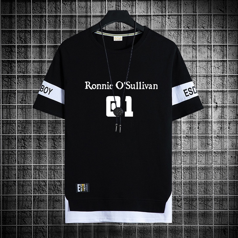 เสื้อยืดแขนสั้นลําลอง คอกลม ขนาดใหญ่ พิมพ์ลายกราฟิก O'Sullivan Snooker Billiards Fan สีดํา แฟชั่นฤดู