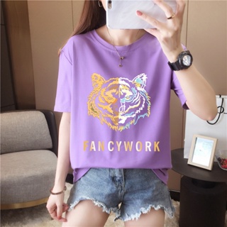 T-shirt❃เสื้อยืดสีขาว - [อะมีโก]เสื้อเชิ้ตผู้หญิงพิเศษบาจูเสื้อยืดเปเรมปวนเสื้อผ้าผู้หญิงเสือTPlusSizeWanita