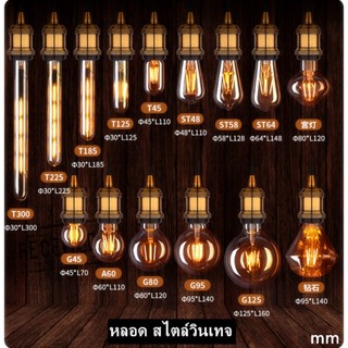 หลอดไฟ ไส้เอดิสัน E27 LED 4W 8W 40Wสไตล์วินเทจ สีส้ม คลาสสิก ใช้ที่บ้านบาร์ แหล่งกำเนิดแสงตกแต่งที่สร้างสรรค์