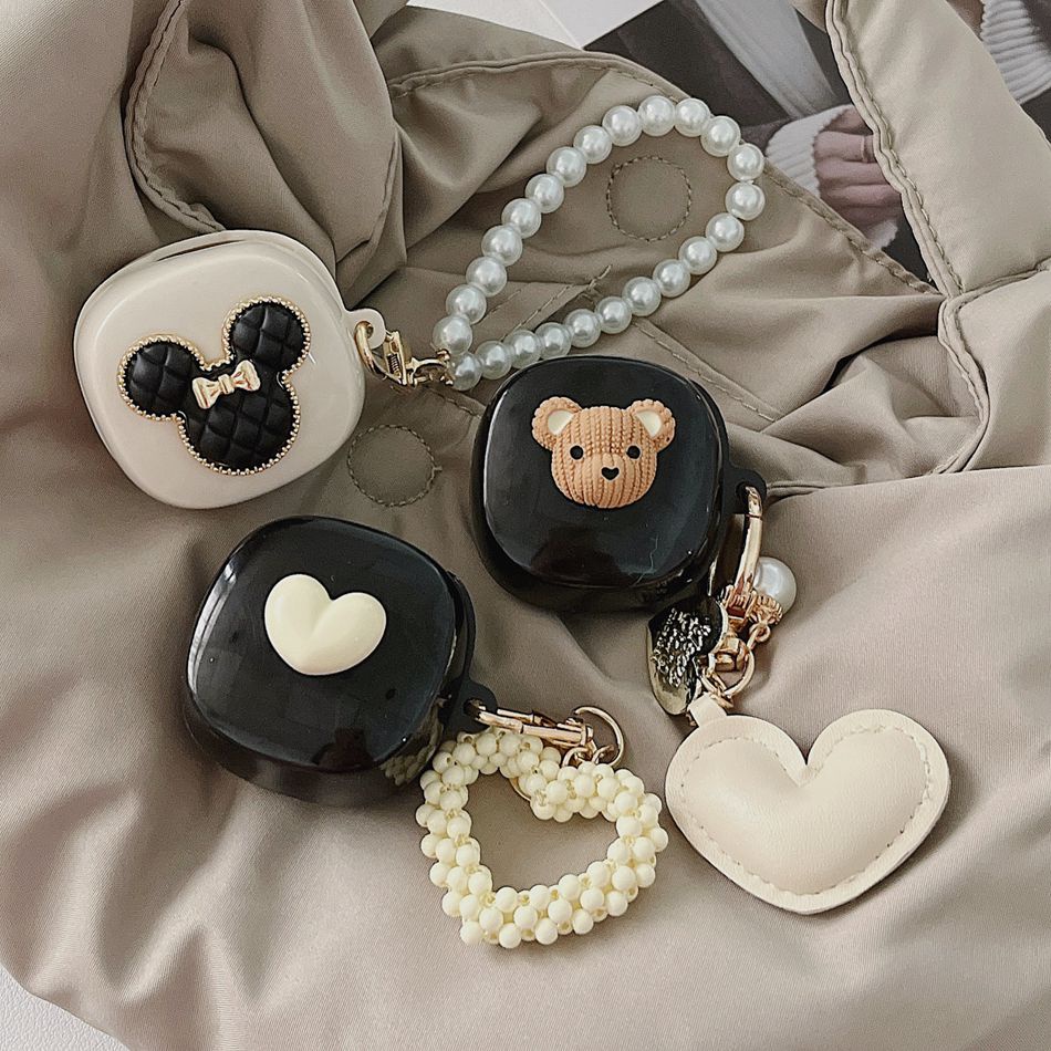 Ins การ์ตูนสําหรับ Baseus WM02 กรณีน่ารัก WM01 หูฟังซิลิโคนพร้อมพวงกุญแจ Baseus WM01 ชุดหูฟังบลูทูธอ