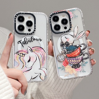 【Unicorn Rabbit】เคสโทรศัพท์มือถืออะคริลิค แม่เหล็ก คุณภาพสูง สําหรับ iPhone 14 Pro max 13 13 Pro max 11 Pro max 14 14Pro 12 12Pro 12 Pro max 13Pro