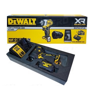 DEWALT  บล็อกกระแทกไร้สาย 4หุน 12V DCF901P1G พร้อมแบต5.0Ahx1ก้อน/แท่นชาร์จ1อัน ของแท้พร้อมส่งโดยตัวแทนจำหน่าย