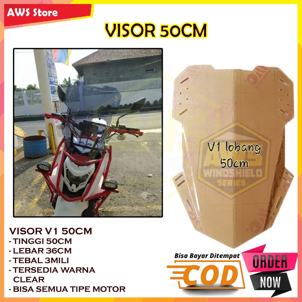 กระบังหน้าอเนกประสงค์ 50 ซม. aws กระจกบังลม v1 50 ซม. aws