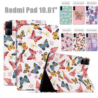 Redmi Pad 10.61" 2022 Tablet Automatic Sleep Case Butterfly Series High Quality Non-slip Leather Stand Flip Cover