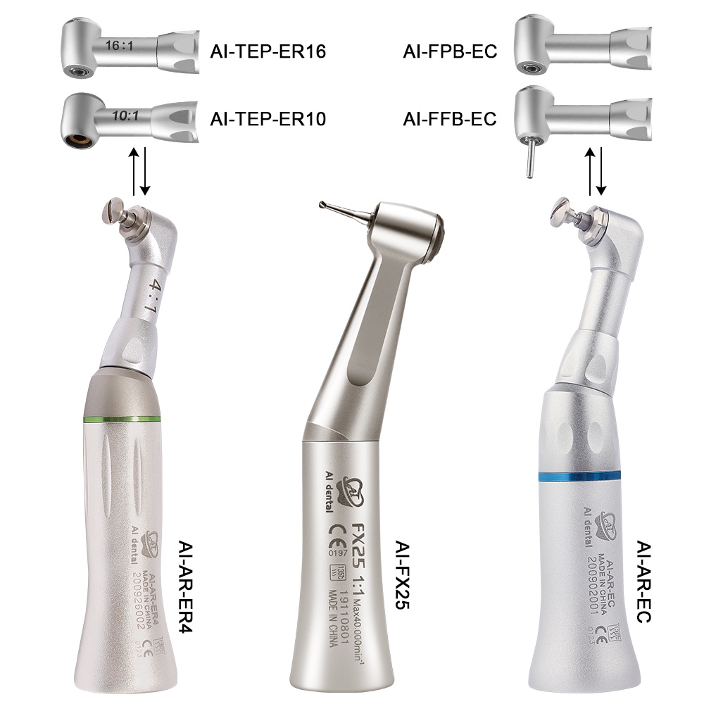 External Water Spray Push Button Head Slow Speed Contra Angle Dental Handpiece Air Motor Teeth Polis