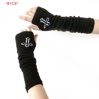 Byce&gt; ถุงมือยาวครึ่งนิ้ว สไตล์โกธิค พังก์ สําหรับผู้หญิง