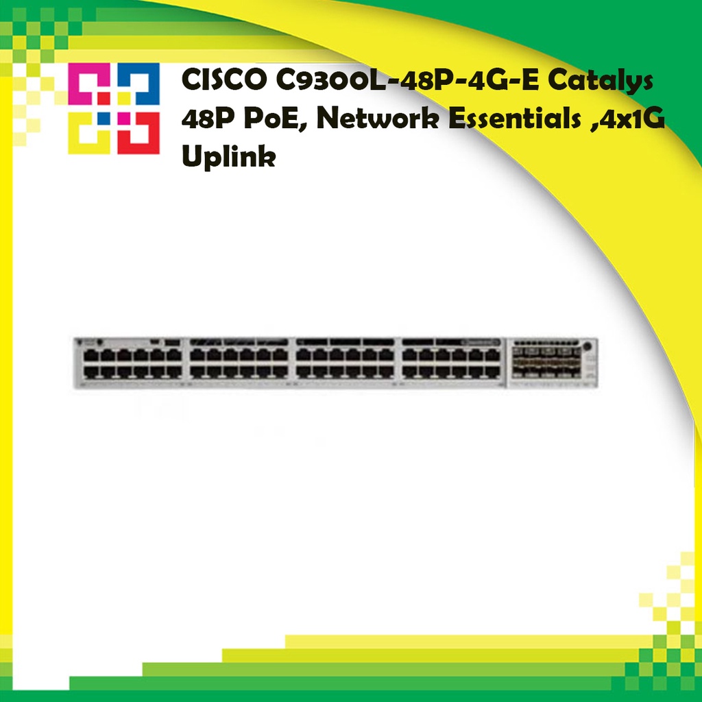 CISCO C9300L-48P-4G-E Catalys 48P PoE, Network Essentials ,4x1G Uplink