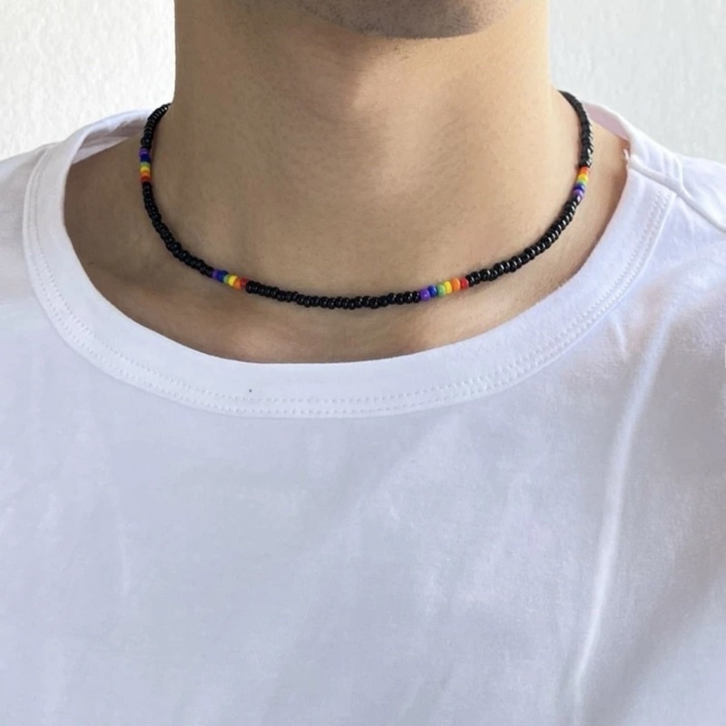 พร้อมส่ง🌈สร้อยคอลูกปัดสำหรับผู้ชาย LGBTQ+ หรือผู้หญิงก็ใส่สวย