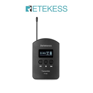 Retekess TT103 UHF ระบบเสียงไร้สาย 740-790MHz เครื่องส่งสัญญาณพกพา USB ชาร์จสำหรับระบบไกด์นำเที่ยวประชุมตีความ