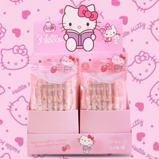 ปากกาเจลกด ลาย Hello Kitty น่ารัก สีดํา เครื่องเขียน สําหรับนักเรียน มี 6 ชิ้น