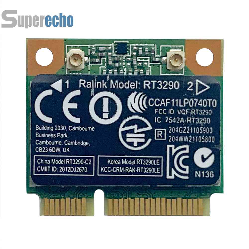 【พร้อมส่ง】RT3290 อะแดปเตอร์การ์ดเครือข่าย WiFi บลูทูธ 3.0 150 ม. 2.4GHz Half Mini PCI-E [superecho.th]