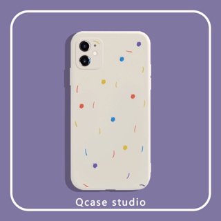 Colored dots เคสไอโฟน iPhone 11 14 13 pro max 8พลัส เคส 14 plus case 12 promax X Xr Xs Max เคสมือถือ 7 8 plus TPU