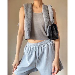Aliotte - Caryl Sweatshorts กางเกงขาสั้นเอวยางยืดมีเชือกผูกเอว