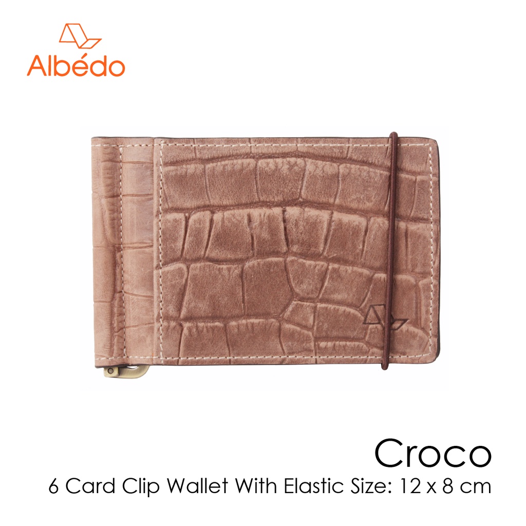 [Albedo] CROCO 6 CARD CLIP WALLET WITH ELASTIC กระเป๋าสตางค์/คลิปหนีบธนบัตร/กระเป๋าใส่บัตร รุ่น CROCO - CC41277