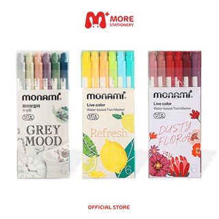 Monami (โมนามิ) ปากกาสีน้ำ รุ่น Live Color ชุด 6 สี Watercolor Pen