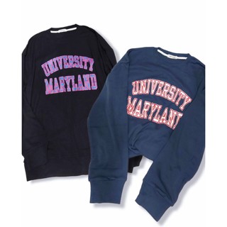 เสื้อกันหนาว ทรง OVERSIZE  (มือ 1) สกรีนลาย UNIVERSITY MARYLAND