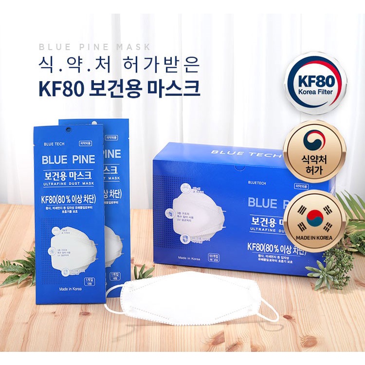 หน้ากากอนามัยเกาหลี BLUE PINE KF80 สินค้าพร้อมส่ง ของแท้100%