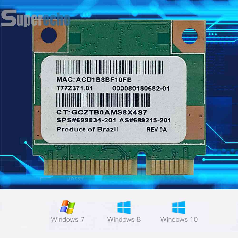 【พร้อมส่ง】RT3290 อะแดปเตอร์การ์ดเครือข่าย WiFi บลูทูธ 3.0 150 ม. 2.4GHz Half Mini PCI-E [superecho.th] #4