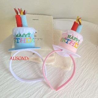 Alisond1 เด็กผู้หญิง สุขสันต์วันเกิด ที่คาดผมน่ารัก ที่คาดผมเค้กวันเกิด เครื่องประดับปาร์ตี้ สีชมพู สีฟ้า ที่คาดผม ของขวัญหวาน ตกแต่งวันเกิด