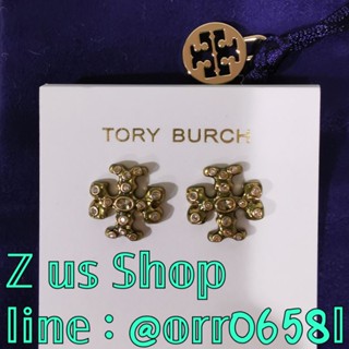 พร้อมส่ง งานชอป Tory Buch Roxanne Jeweled Stud earrings.