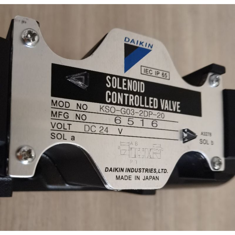 DAIKIN​ SOLENOID​ VALVE​ Model​ : KSO-G03-2DP-20