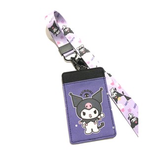 KUROMI PP สายคล้องคอ สายคล้องบัตร ที่ใส่บัตร ซองใส่บัตร ที่ใส่บัตร พร้อมสายคล้องคอ ลาย KUROMI งานดี สวยงาม BY PMYL SHOP