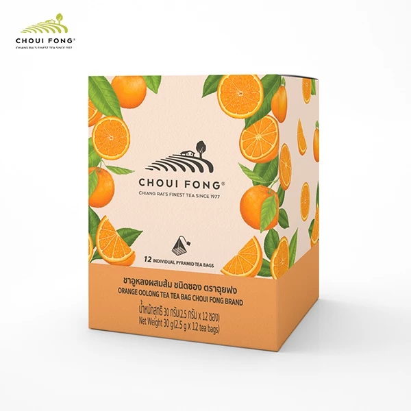 ฉุยฟง ชาอูหลงผสมส้ม ชนิดกล่อง (Tea Box) ขนาด 2.5 g x 12 tea bags ขนาด 30 g.