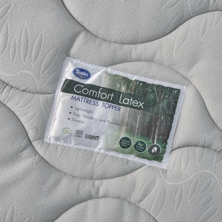 Satin Heritage ที่นอนยางพารา Topper Comfort Latex หนา 2 นิ้ว สีขาว-สีเทา ช่วยลดอาการปวดหลัง เพิ่มความนุ่มสบาย