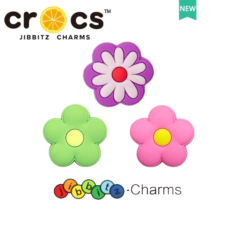 jibbitz crocs charms ตัวติดรองเท้า แท้ จิ๊บบิทซ์ปุ่มกด รูปดอกไม้น่ารัก เครื่องประดับแฟชั่น สําหรับรองเท้า crocs DIY