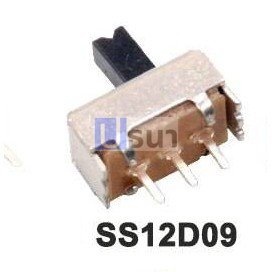 สวิทช์ เลื่อน Slide switch Toggle switch 3 ขา ขนาด 4.4x8.6mm #สวิทช์เลื่อน(3ขา,SS12D09) (1 ตัว)