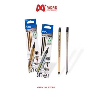 Deli (เดลี่) ดินสอ Wood Free Pencil ดินสอไม้ HB ทรงสามเหลี่ยม รุ่น No.C018-HB (กล่อง 12 แท่ง)