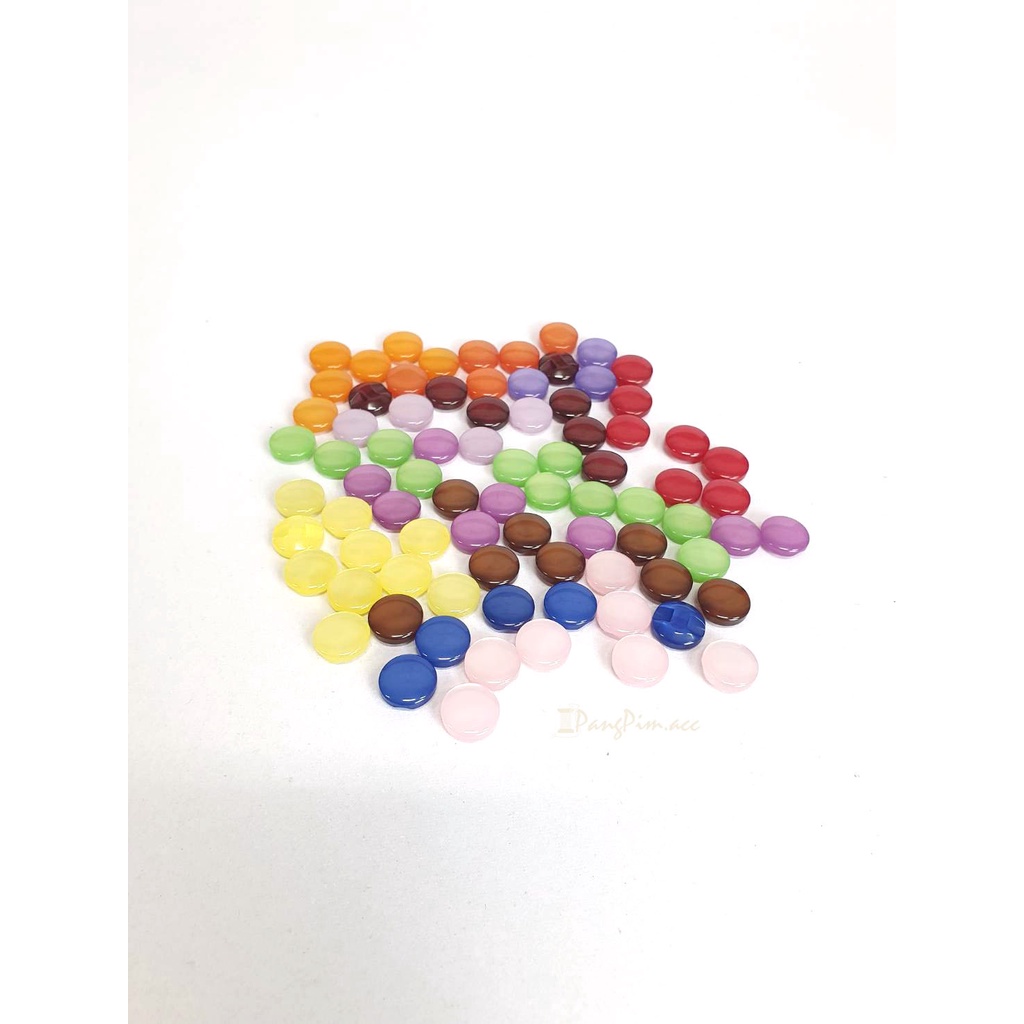 กระดุมสอยแฟนซี พลาสติกก้นสอย แบบแฟชั่น (หลายสี) ขนาด 12.5 มิลลิเมตร (10เม็ด / ชุด)