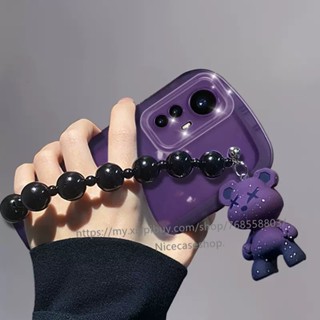 Ready Stock Phone Case Xiaomi 12T Pro 12 Lite Pro 11T Pro Mi 11 Lite 5G NE เคส Lens Double Protection Casing Black Bracelet with Fashion Bear Doll Phone Back Cover