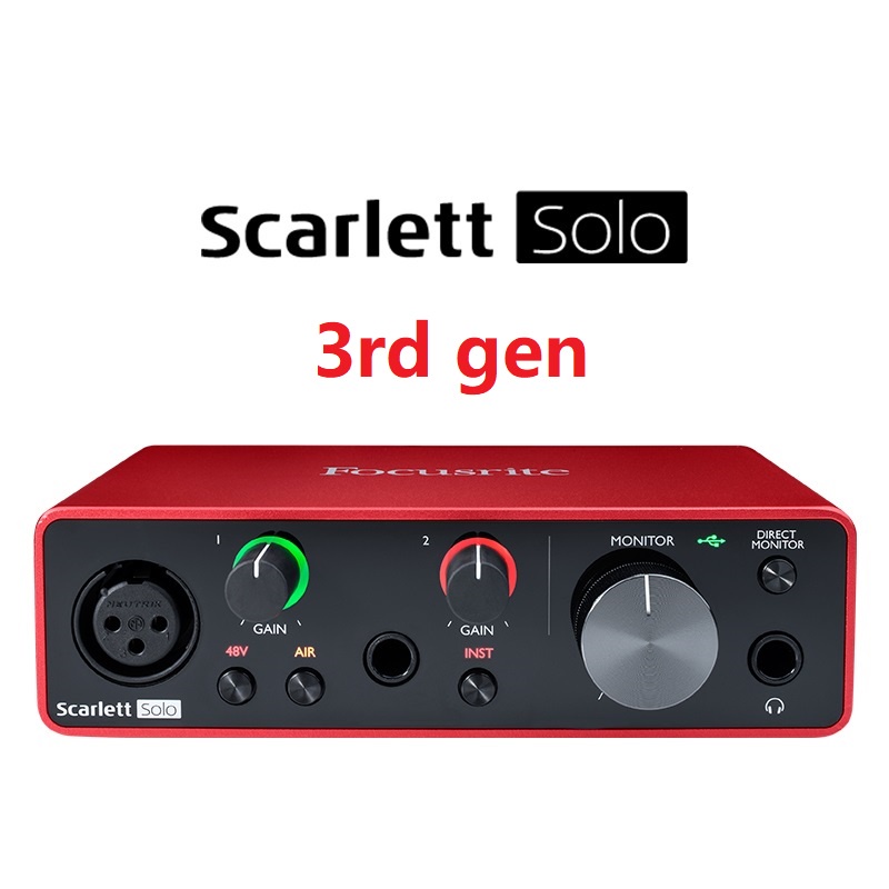 Focusrite Scarlett Solo (3rd gen) USB Audio Interface Sound Card 24Bit