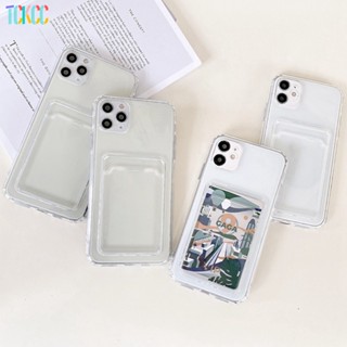 เคสโทรศัพท์มือถือ TPU แบบใส กันกระแทก พร้อมช่องใส่บัตร สําหรับ Vivo Y9s Y70 Y91 Y95 Y93 Y21 Y33S Y21S Y32 Y21t Y21a Y21e Y33T V20 SE V23e V23 V21 V21e S15 S12 S10 Pro