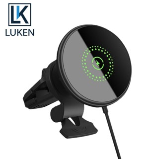 Luken ใหม่ แท่นชาร์จไร้สาย 20W ชาร์จเร็ว ติดช่องแอร์รถยนต์ สําหรับ iP12 13 14 Pro Max Mini Qi