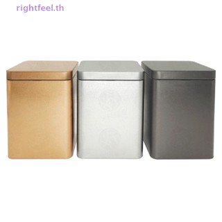 Rightfeel.th กล่องเก็บกระป๋องชา โลหะ ทรงสี่เหลี่ยม ขนาดเล็ก 1 ชิ้น