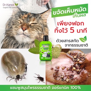 แชมพูขจัดเห็บ หมัด เหา ไร สารสกัดจากใบน้อยหน่า 250ml สีเขียว