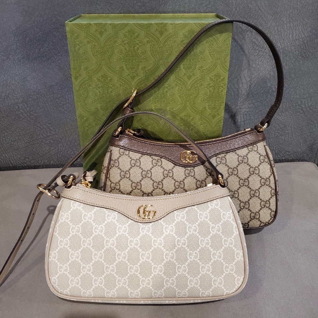 กระเป๋าสะพายข้างผู้หญิง Gucci Handbag รุ่น Ophidia สีน้ำตาล รุ่นใหม่ ใบเล็ก น้ำหนักเบา