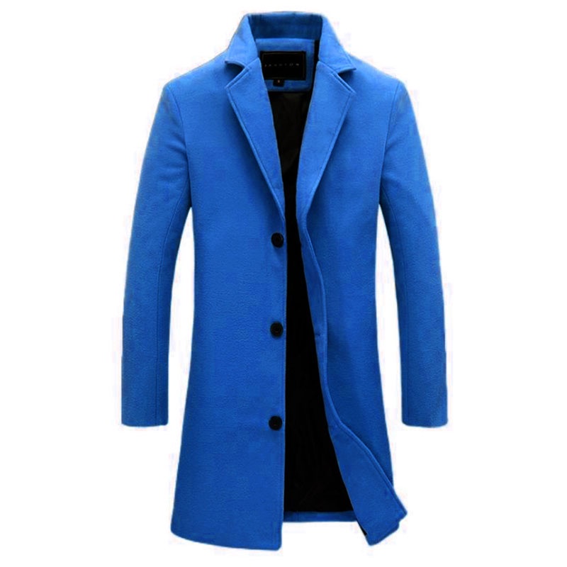 Classic Men's Overcoat Korean style temperament Coat long single-breasted trench coat woolen large size casual style #4