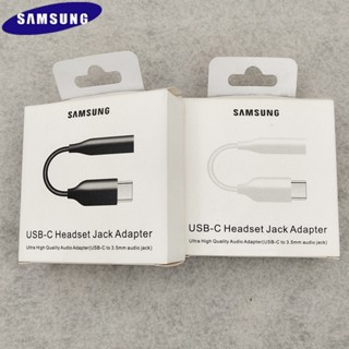 ของแท้ SAMSUNG อะแดปเตอร์สายเคเบิลหูฟัง Type C 3.5 USB C เป็น 3.5 มม. AUX สําหรับ Galaxy Note 20 10 S21 S20 Plus A80 A90