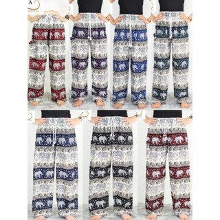 ✨พร้อมส่ง✨ กางเกงช้างเอวเชือก ฟรีไซส์ ใส่ได้ทั้งหญิงชาย ลายช้างไทย
