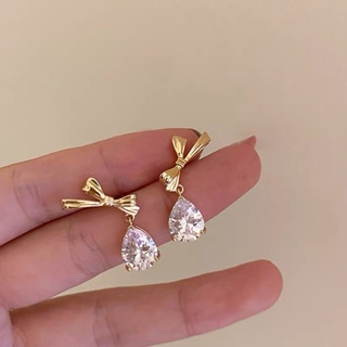 ss249 Sweetssparkles ต่างหูเกาหลี ต่างหู ก้านเงินแท้ ตุ้มหู ชุบทอง 14k ประดับคริสตัล จำนวน 1 คู่