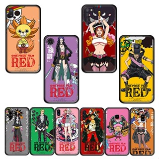 เคสโทรศัพท์มือถือ ฟิล์ม ลายการ์ตูน One Piece สีแดง สําหรับ Samsung Galaxy A03S A02 M02 A01 EU A9 A8Plus