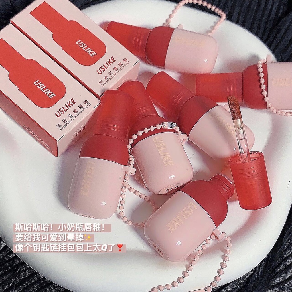 USLIKE US24 ลิปกำมะหยี่ เนื้อครีมมี่นุ่มละมุน เกลี่ยง่าย ไม่ตกร่อง โทนสีสวย ติดทน กันน้ำ ลิปสติก Velvet Lip Glaze