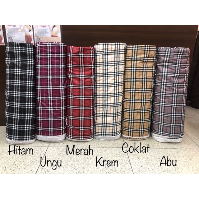 KATUN [013] ผ้าคอตตอนญี่ปุ่นลายตารางเบอร์กันดี