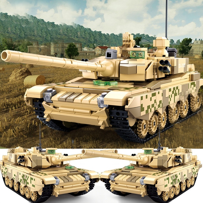 LEGO ทหารจีน Battle TANK 99A ชุดอาคาร Kit ใช้งานร่วมกับ WW2 ยานเกราะทหารบล็อกการก่อสร้างของเล่นสำหรั