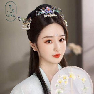 [GHGl] Tik Tok Super Fairy Hanfu กิ๊บติดผม ประดับมุก สไตล์โบราณ เครื่องประดับผม