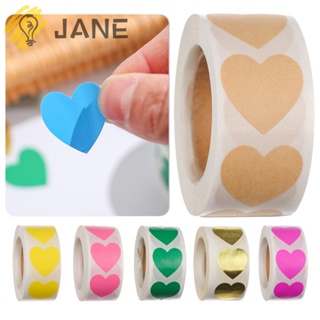 JANE สติกเกอร์รูปหัวใจ แบบม้วน สำหรับตกแต่งของขวัญวันเกิด สินค้า บ้าน เครื่องเขียน 500 ชิ้น