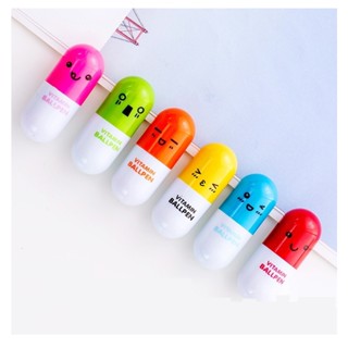 Penlab ปากกาลูกลื่น แคปซูลวิตามินน่ารัก สีฟ้า สําหรับเขียน C6205 1 ชิ้น